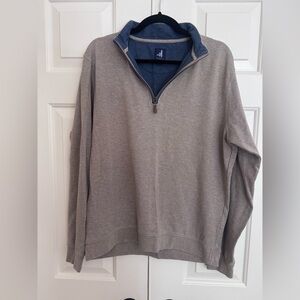 johnnie-O Men's Taupe Zip-Up Sweater